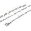 12Pcs 2.4MM 304 Stainless Steel Textured Cable Chain Necklaces for Men Women NJEW-H093-18P-04-5