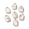 Natural Howlite Faceted Pendants G-Q169-06G-01-1