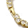 Rack Plating Brass Pave Clear Cubic Zirconia Link Bracelets KK-R158-13G-3