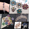 128Pcs 16 Colors Glass Rhinestone Cabochons RGLA-FG0001-17-6