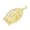Religion Brass Micro Pave Clear Cubic Zirconia Pendants KK-H268-04B-G-2