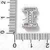 Brass Micro Pave Cubic Zirconia Letter Links KK-I717-04I-P-3
