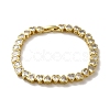 Rack Plating Brass Pave Clear Cubic Zirconia Link Bracelets KK-R158-13G-1