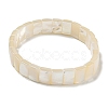Natural White Shell Rectangle Beaded Stretch Bracelets BJEW-N030-01A-2