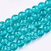 Crackle Glass Beads Strands X-CCG-Q001-4mm-06-1