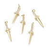 Brass Micro Pave Clear Cubic Zirconia Pendants X-ZIRC-I048-16G-1