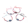 Adjustable Nylon Thread Braided Bead Bracelets BJEW-JB05192-M-1