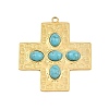 Bohemian Style 304 Stainless Steel with Synthetic Turquoise Pendants STAS-G381-02G-06-1