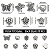 SUNNYCLUE 200Pcs 10 Styles Tibetan Style Alloy Beads FIND-SC0008-21-2