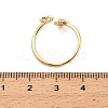 Flower Brass Micro Pave Cubic Zirconia Cup Peg Ring Settings for Half-drilled Beads KK-NH0009-01G-3