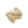 Brass Micro Pave Cubic Zirconia Letter Links KK-I717-04Z-2