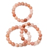 10.5MM Natural Dyed & Heated Chalcedony Round Beaded Stretch Bracelets for Women GG-CBA3F02-14B-4