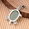 Tortoise Platinum Tone Brass Green Aventurine Pendants G-F265-01E-2