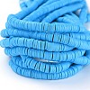 Flat Round Handmade Polymer Clay Beads CLAY-R067-6.0mm-33-4