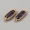 Golden Plated Brass Pave Glass Connector Charms FIND-WH0110-728G-08-2