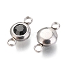304 Stainless Steel Rhinestone Links Connectors X-STAS-P237-17P-03-2