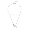 1Pc 302 Stainless Steel Heart Puzzle Pendant Cable Chain Lariat Y Necklaces for Women NJEW-TADJ0001-01P-2