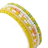 6Pcs Glass Seed & Brass Beaded Stretch Bracelets Set BJEW-JB09538-04-5