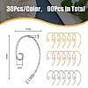 90Pcs 3 Colors Brass Earring Hooks KK-FH0006-81-2