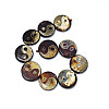 Tibetan Style Yin Yang Pattern dZi Beads Strands TDZI-K003-06A-2