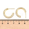 C-Shaped Brass Clear Cubic Zirconia Stud Earrings EJEW-A156-11B-G-5