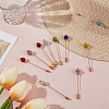 10Pcs 10 Colors Polymer Clay Rhinestone Round Ball Brass Lapel Pins JEWB-BC00011-4