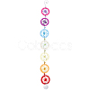 Handmade Rainbow Faux Suede & PP Plastic Woven Web/Net Pendant Decorations HJEW-WH20019-16P-1