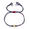 304 Stainless Steel Alphabet Bead Adjustable Bracelets IC6774-21-1