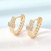 Brass Micro Pave Cubic Zirconia Hoop Earrings KK-CBAD29A-02G-1