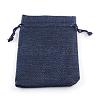 Polyester Imitation Burlap Packing Pouches Drawstring Bags ABAG-R005-14x10-12-1