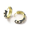 Horse Eye Real 18K Gold Plated Brass Hoop Earrings EJEW-Q797-07G-06-2
