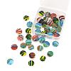 40Pcs 4 Colors Handmade Frosted Lampwork Beads LAMP-LS0001-06-2
