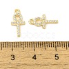 Cross Shape Rack Plating Brass Micro Pave Cubic Zirconia Pendants Charms KK-S396-07D-3