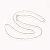 Anti-Tarnish Rhodium Plated 925 Sterling Silver Rope Chain Necklaces STER-L059-17P-2