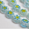 Handmade Millefiori Glass Flat Round Bead Strands X-LK-P011-18-3