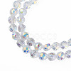 Electroplate Transparent Glass Beads Strands EGLA-N002-34A-C03-3