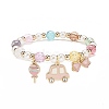 Colorful Alloy Enamel Cute Charms Bracelet BJEW-JB08661-03-1