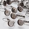 Tarnish Resistant Flat Round Tray Smooth Surface 304 Stainless Steel Leverback Earring Findings STAS-R065-64-1