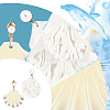 2 Pairs 2 Color Resin Shell Shape Dangle Stud Earrings with Imitation Pearl Beaded EJEW-AN0002-62-3