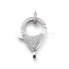Brass Micro Pave Cubic Zirconia Lobster Claw Clasps ZIRC-F110-01B-P-1