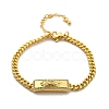 Brass Cuban Link Chain Bracelets BJEW-A035-01G-2