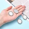 Tibetan Style Antique Silver Alloy Flat Oval Pendant Cabochon Settings TIBEP-M022-20AS-4