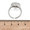 Brass Micro Pave Cubic Zirconia Cuff Open Rings RJEW-C163-03A-P-5