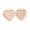 Rack Plating Heart Brass Locket Pendants KK-T071-11RG-1