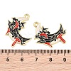 Alloy with Black Enamel Pendants AL-CBA2919-02G-10-3