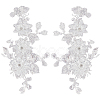 2Pcs 2 Styles 3D Flower Polyester Embroidery Sew on Appliques DIY-CY0001-03A-1