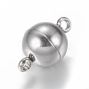 Tarnish Resistant 304 Stainless Steel Magnetic Clasps with Loops STAS-K006-8mm-04C-3