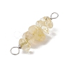 10Pcs 5 Styles Constellation Natural Rose Quartz & Citrine & Golden Sheen Obsidian & South Red Agate & White Moonstone Copper Wire Wrapped Chip Beaded Connector Charms PALLOY-JF02905-10-4
