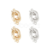 4Pcs 2 Colors Brass Double Fold Over Clasps FIND-FH0010-40-1
