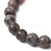 8mm Round Natural Fluorescent Syenite Rock(Glow under UV Light) Beaded Streth Bracelets BJEW-JB10859-4